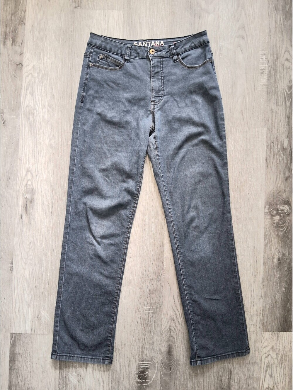Santana Women's Size 8, 29x28 Blue/Grey Mid-Rise Stretch Denim Skinny Jeans